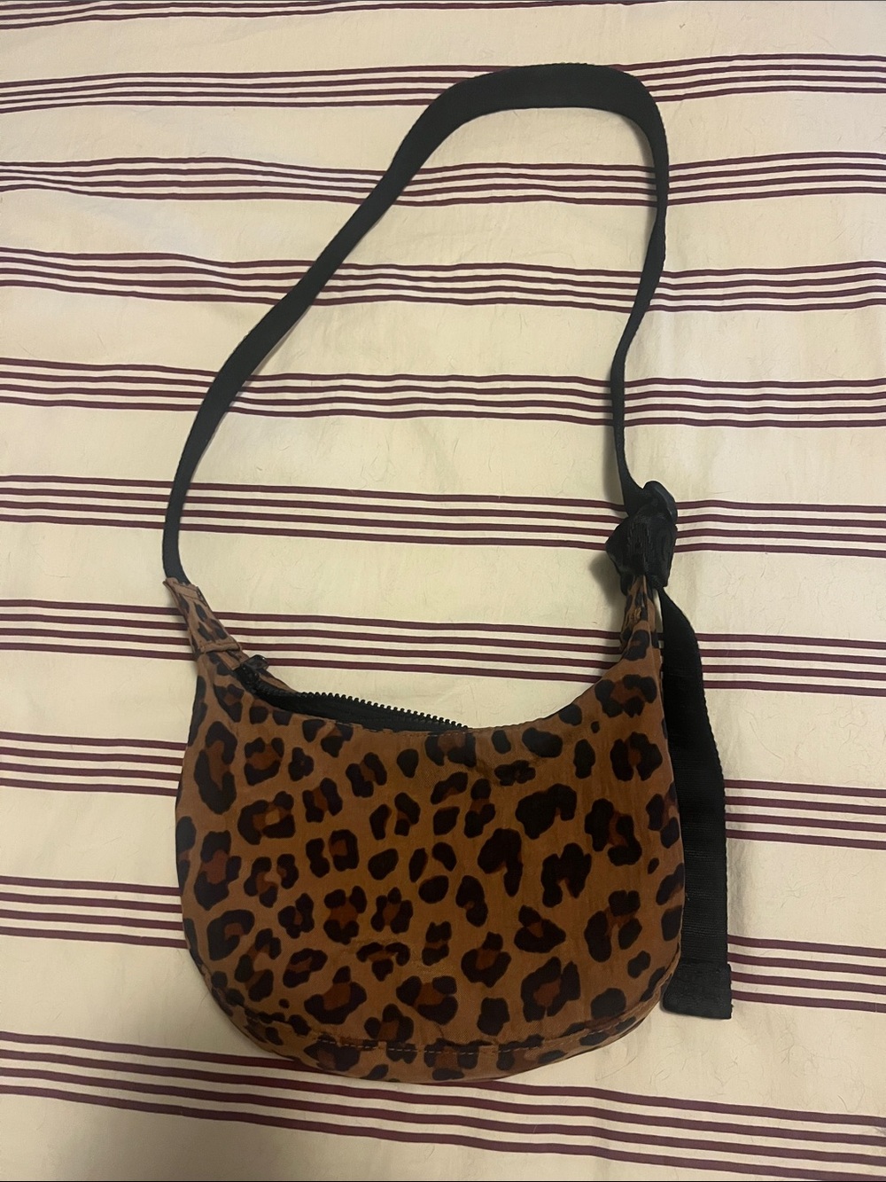 BAGGU Leopard Print Crossbody in Brown and Black